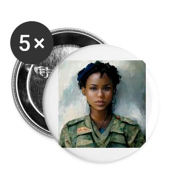Beautiful US Army Combat Medical Painting - Buttons small 1''/25 mm (5-pack) - white - Front