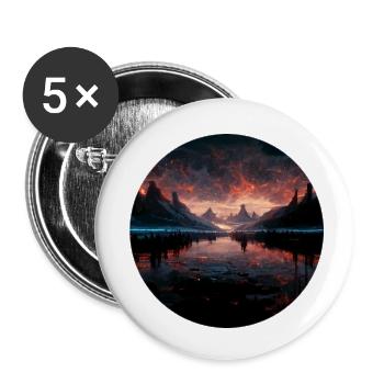Wunderland in der Phantasie Land - Buttons klein 25 mm (5er Pack) - Weiß - Vorne