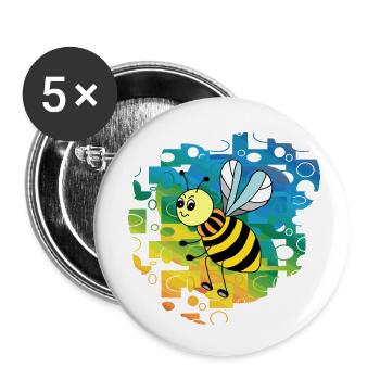 Insekt - Buttons klein 25 mm (5er Pack) - Weiß - Vorne