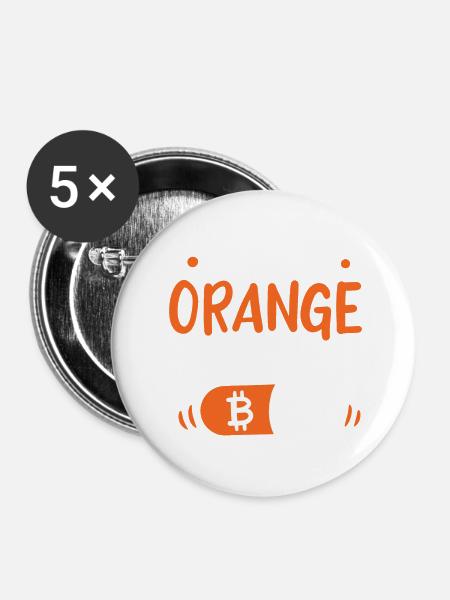 Handel mit Kryptowährungen - Buttons klein 25 mm (5er Pack) - Weiß