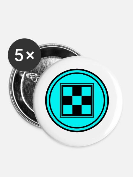 Schachbrett symbol - Buttons klein 25 mm (5er Pack) - Weiß