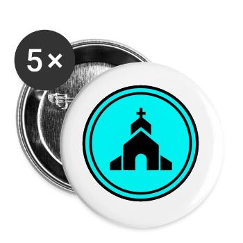 Kirche glaube - Buttons klein 25 mm (5er Pack) - Weiß - Vorne