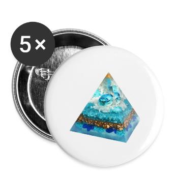 Skarabäus/ hell Blau/Glücksbringer - Buttons klein 25 mm (5er Pack) - Weiß - Vorne