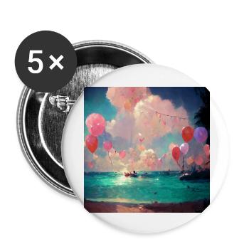 Birthday Party In Paradise - Buttons small 1''/25 mm (5-pack) - white - Front