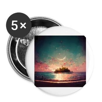 Birthday Party In Paradise - Buttons small 1''/25 mm (5-pack) - white - Front