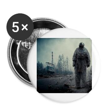 Tschernobyl-malerei - Buttons klein 25 mm (5er Pack) - Weiß - Vorne