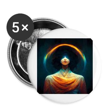 Éveil spirituel - Lot de 5 petits badges (25 mm) - blanc - Devant