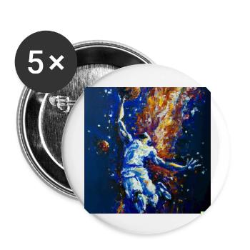 Basketball Spieler am Dunken - Buttons klein 25 mm (5er Pack) - Weiß - Vorne