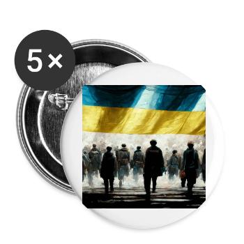 Ukraine wins Slava Ukaini - Buttons small 1''/25 mm (5-pack) - white - Front