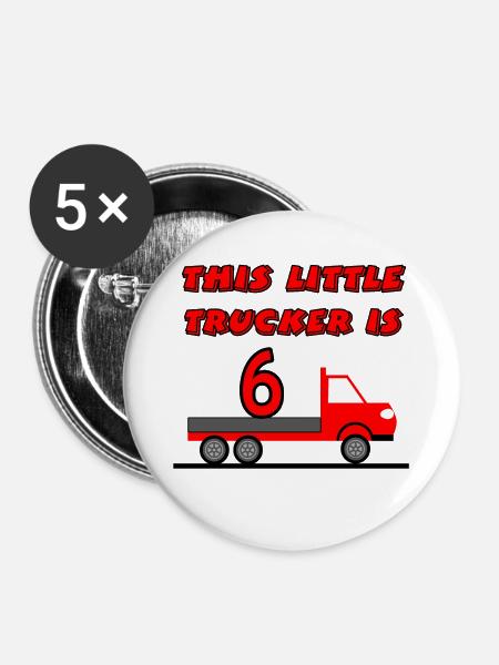 Truck - Buttons klein 25 mm (5er Pack) - Weiß