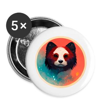 Bear - Buttons small 1''/25 mm (5-pack) - white - Front