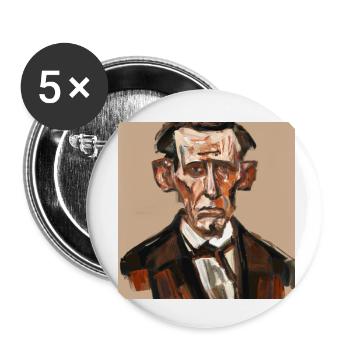 Founding Father Abraham Lincoln - Schiele - Buttons small 1''/25 mm (5-pack) - white - Front