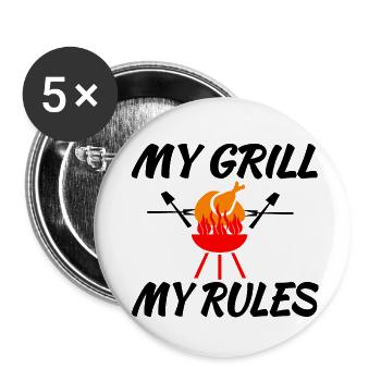 Griller - Lot de 5 petits badges (25 mm) - blanc - Devant