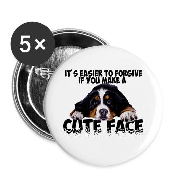 Bernese mountain dog - Buttons small 1''/25 mm (5-pack) - white - Front