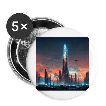 City of the Future - Buttons small 1''/25 mm (5-pack) - white - Front