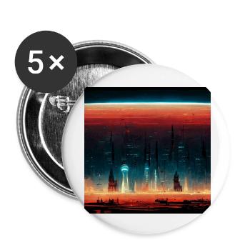 City of the Future - Buttons small 1''/25 mm (5-pack) - white - Front