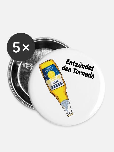 Entzündet den Tornado - Buttons klein 25 mm (5er Pack) - Weiß