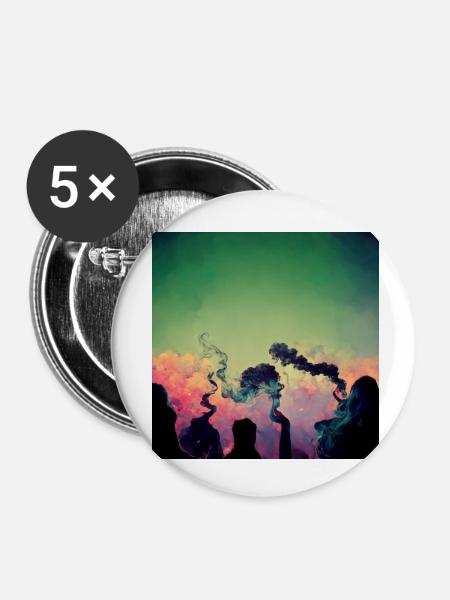 Cannabis dreams - Buttons klein 25 mm (5er Pack) - Weiß