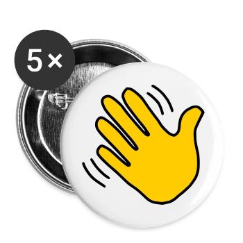 Emoji Main Agitant La couleur de l’esquisse - Lot de 5 petits badges (25 mm) - blanc - Devant