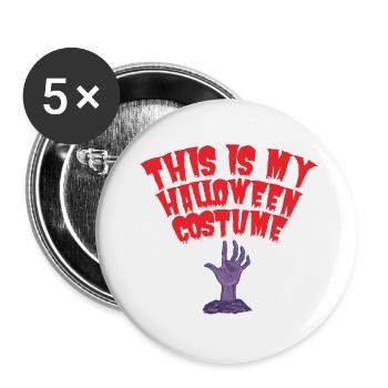 DAS IST MEIN HALLOWEEN KOSTÜM - Buttons klein 25 mm (5er Pack) - Weiß - Vorne