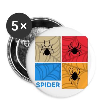 spinne retro spinnennetz netzwerker arachnoidea - Buttons klein 25 mm (5er Pack) - Weiß - Vorne
