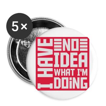 Aucune idée - Lot de 5 petits badges (25 mm) - blanc - Devant