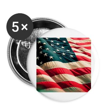 Usa Flag - Buttons small 1''/25 mm (5-pack) - white - Front