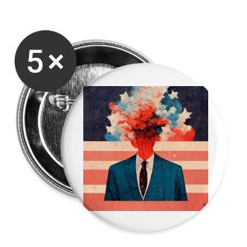 American Politics - Buttons small 1''/25 mm (5-pack) - white - Front