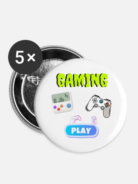 Gaming design - Buttons klein 25 mm (5er Pack) - Weiß