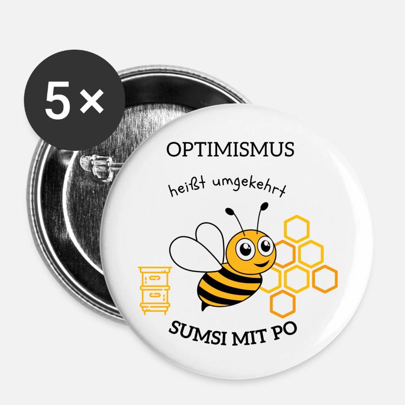 Optimism Sumsi - Buttons small 1''/25 mm (5-pack) - white