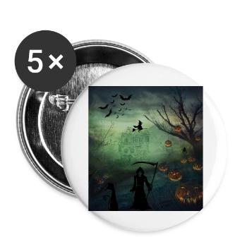 Halloween in the woods - Buttons klein 25 mm (5er Pack) - Weiß - Vorne