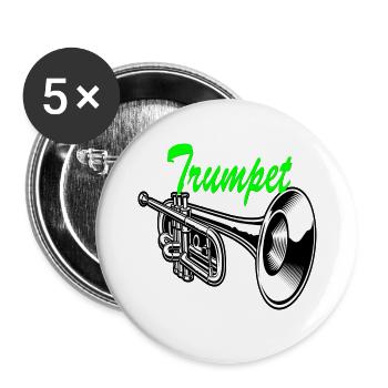 Trompette Cartoon Art Design - Lot de 5 petits badges (25 mm) - blanc - Devant