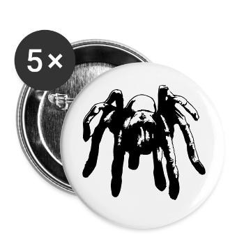 Spinne Spinnen Tier Vogelspinne Spinnentier Vektor - Buttons klein 25 mm (5er Pack) - Weiß - Vorne