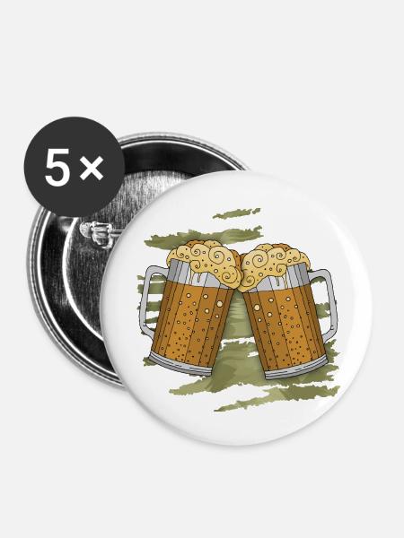 Pints - Buttons klein 25 mm (5er Pack) - Weiß