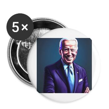 Joe Biden Cartoon-malerei - Buttons klein 25 mm (5er Pack) - Weiß - Vorne