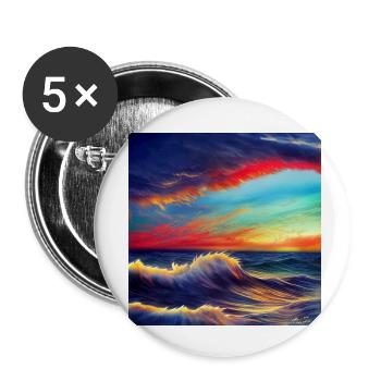 Trippy Ocean - Buttons small 1''/25 mm (5-pack) - white - Front