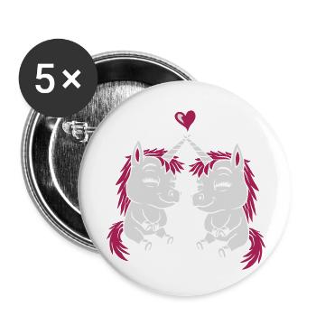 Best Unicorn Girlfriend Love - Buttons small 1''/25 mm (5-pack) - white - Front