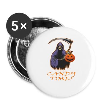 Halloween Candy Time Reaper - Buttons small 1''/25 mm (5-pack) - white - Front