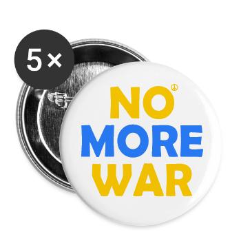 No more war - Buttons small 1''/25 mm (5-pack) - white - Front