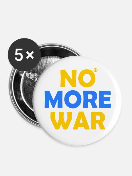 No more war - Buttons klein 25 mm (5er Pack) - Weiß