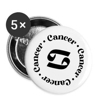 Sternzeichen | Krebs - Buttons klein 25 mm (5er Pack) - Weiß - Vorne