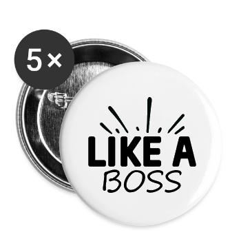 Comme un patron - Lot de 5 petits badges (25 mm) - blanc - Devant