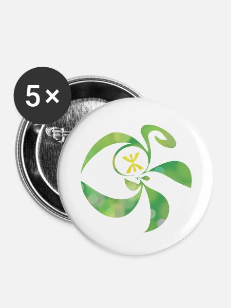 Amazigh Olivenblatt - Buttons klein 25 mm (5er Pack) - Weiß