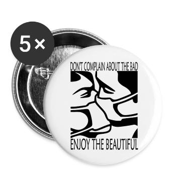 The bad - the beautiful - masks (black design) - Buttons small 1''/25 mm (5-pack) - white - Front