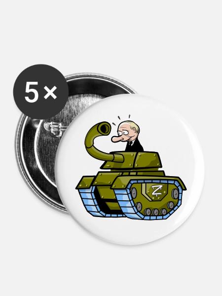 Putin's FAIL - Buttons klein 25 mm (5er Pack) - Weiß