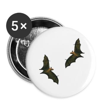 tanzende Flughunde - Buttons klein 25 mm (5er Pack) - Weiß - Vorne