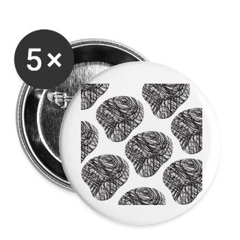 vêtement et accessoire - Lot de 5 petits badges (25 mm) - blanc - Devant