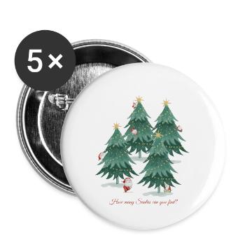 Hide and seek Santa - Buttons small 1''/25 mm (5-pack) - white - Front