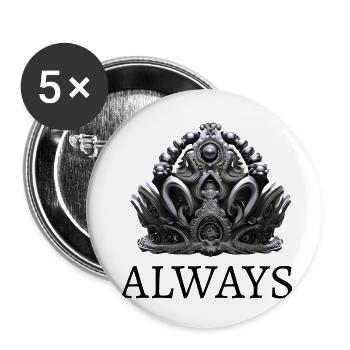 "ALWAYS" Queen Elizabeth - Buttons small 1''/25 mm (5-pack) - white - Front