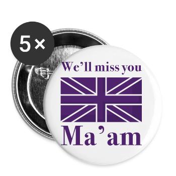 Tu vas nous manquer Madame - Lot de 5 petits badges (25 mm) - blanc - Devant